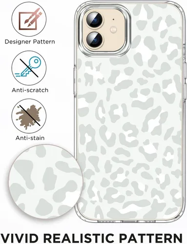 Vista 6 de Funda para iPhone 12 / iPhone 12 Pro Leopard, [Personalidad en la funda del teléfono] con protector de pantalla, carcasa rígida con bordes suaves