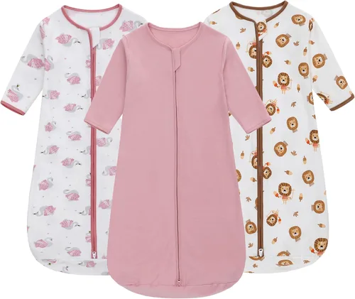 Vista 7 de Saco de dormir de manga larga, bolsa de dormir para bebé 100% algodón de 0-18 meses, manta vestible súper suave, saco de dormir para niños pequeños
