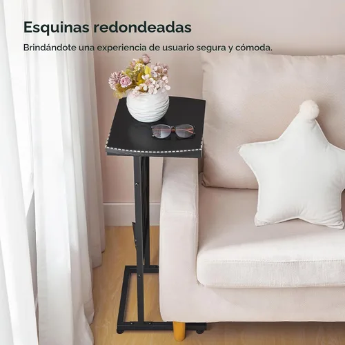 Vista 8 de HOOBRO Mesa auxiliar en forma de C, mesa auxiliar en forma de C con bolsa