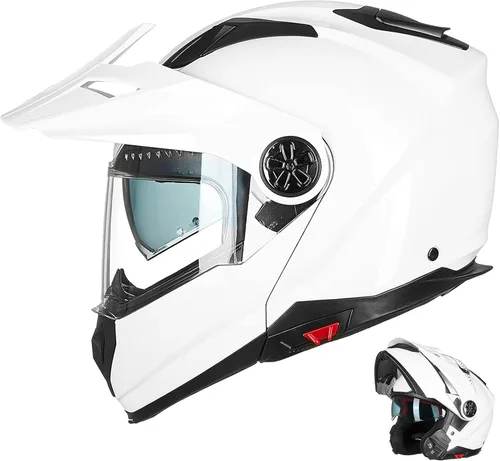 Vista 9 de ILM - Casco modular de cara completa para motocicleta, ATV, tres en uno, para moto de nieve, con visera antiniebla Pinlock, para hombres y mujeres