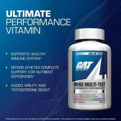 Vista 3 de GAT SPORT Tabletas multivitamínicas premium para hombres Multi + Test (60 unidades)