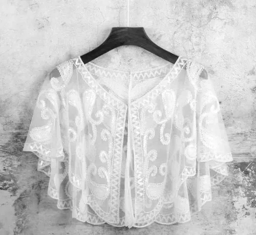 Vista 3 de Specell 1920s Shawls and Wraps for Evening Dresses,Wedding Shawl,Handmade Sequin Beaded Evening Shawl Bridal Wrap 23