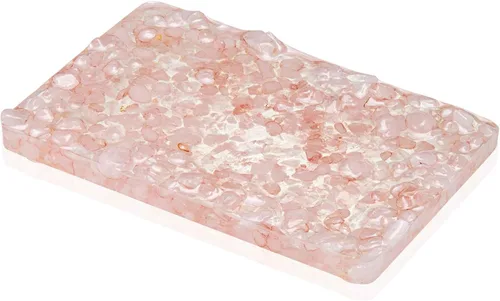 Vista 14 de Jabonera rectangular hecha a mano con piedras para decoración de ducha y baño, bandeja de jabón natural para mantener el jabón seco, accesorios