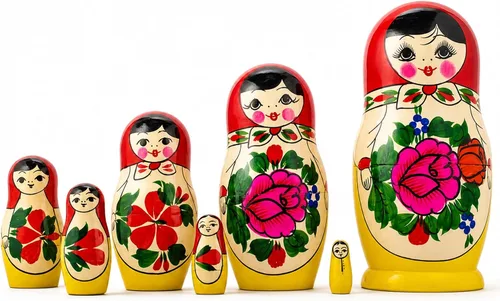 Vista 4 de 7 piezas de 7 pulgadas (H) muñecas rusas de madera, matryoshka de madera