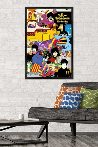 Vista 2 de Trends International Póster de pared de collage submarino, 24 x 36 pulgadas, versión enmarcada en negro