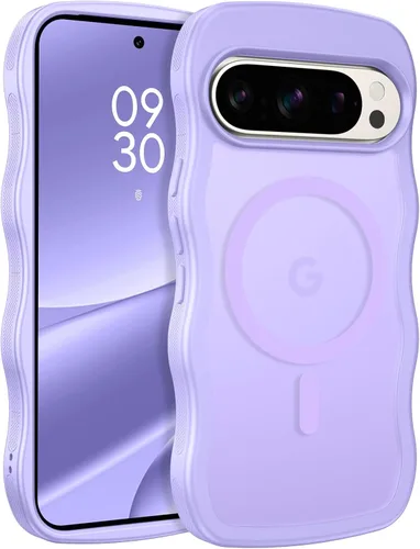 Vista 21 de BENTOBEN Funda magnética para Google Pixel 10, bonita funda rizada ondulada Pixel10 [compatible con MagSafe], antideslizante, a prueba de golpes