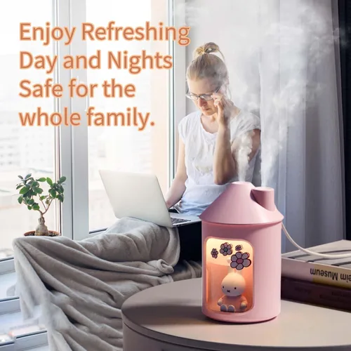 Vista 2 de Mipow x miffy BTA700M Humidificador de niebla fría para dormitorio, humidificador ultrasónico silencioso con luz nocturna, humidificadores de doble