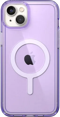 Vista 4 de Speck - Funda transparente para iPhone 15 Plus y 14 Plus, delgada, construida para MagSafe, resistente a los arañazos y protección contra caídas