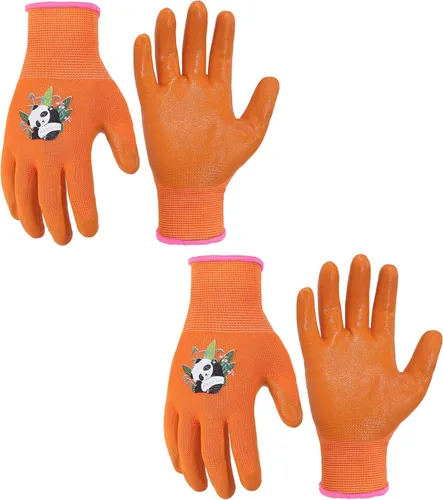 Vista 18 de HANDLANDY 3 pares de guantes de jardinería para niños sin látex, guantes de jardín para niños y niñas con revestimiento de nitrilo para niñas y Verde