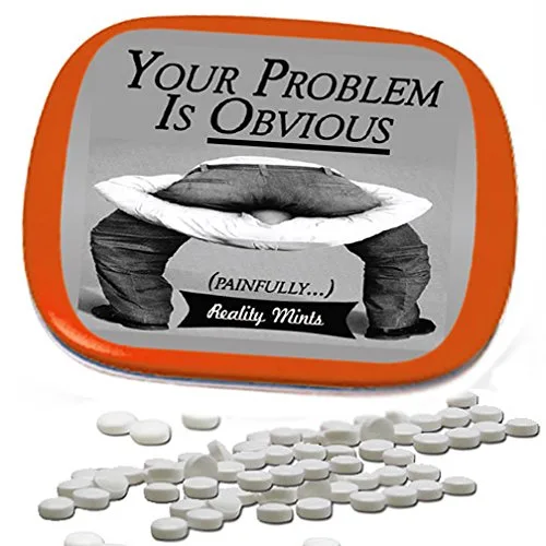 Vista 2 de Your Problem Is Obvious Mints - Divertidos regalos de broma para amigos, regalos extraños para hombres, rellenos de calcetines de oficina