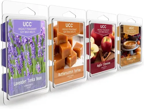 Vista 15 de UCC Cera derretida, cubos de cera de soja, aroma fuerte de larga duración, mezcla perfumada prémium para derretir tartas, romero menta, rosa