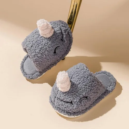 Vista 2 de T Strap Sandals for Girls Fashion Cute Autumn and Winter Girls Boys Slippers Flat Bottom Fuzzy Girl Slippers