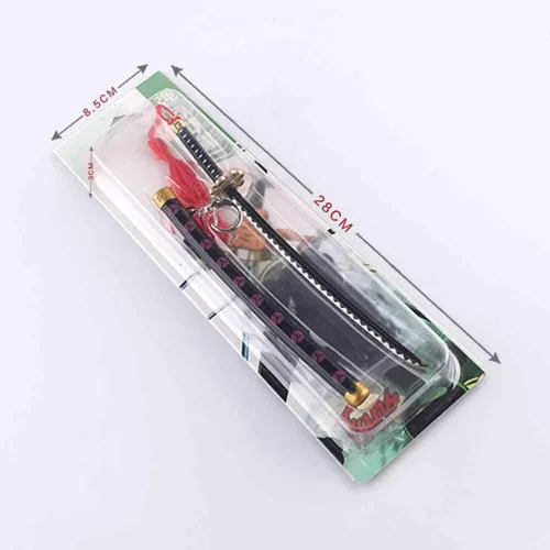 Vista 4 de JCvCX 9 '' OP Cosplay Mini Katana Modelo Llaveros Shusui Colgante Aleación de Zinc Pedantes (y Púrpura)