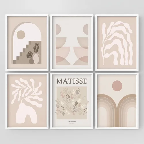Vista 61 de Juego de galería de collage enmarcado para pared, diseño de plantas de flores de William Morris, ilustraciones de naturaleza silvestre, moderno