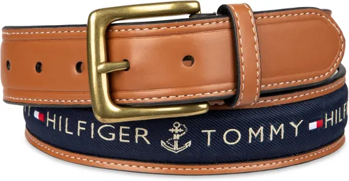 Vista 2 de Tommy Hilfiger mens Fabric Inlay Casual Belt With Classic Harness Buckle