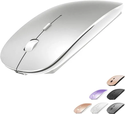Vista 8 de KLO Mouse Bluetooth recargable para MacBook/MacBook Air/Pro/iPad, mouse inalámbrico para portátil/notebook/PC/iPad/Chromebook (Oro)