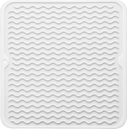 Vista 27 de Tapete de silicona para secado de platos para múltiples usos, fácil de limpiar, ecológico, tapete escurridor de platos resistente al calor