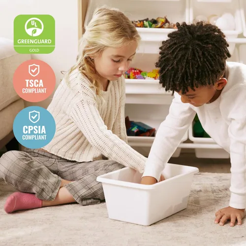 Vista 7 de ECR4Kids Organizador de 3 niveles con estante y 9 contenedores, almacenamiento para juguetes, natural oscuro/blanco