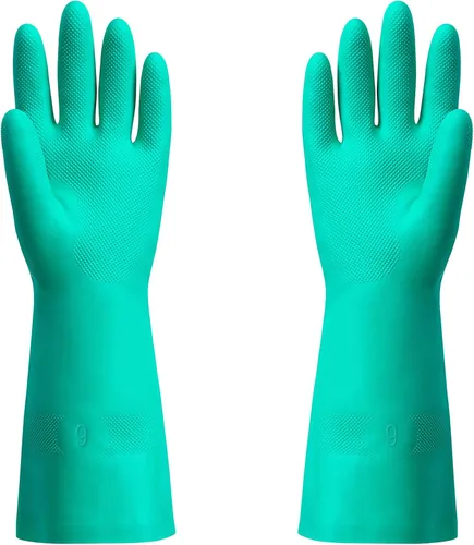 Vista 7 de ThxToms guantes de nitrilo para el hogar, resistentes al aceite, ácido, alcalinos y solventes 15mil,Reusable Heavy Duty Diswashing Gloves, Resist