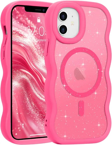 Vista 196 de Pepmune - Funda para iPhone 12 Pro Max con marco ondulado y estructura rígida, color mate claro, cubierta trasera unisex, compatible con Magsafe