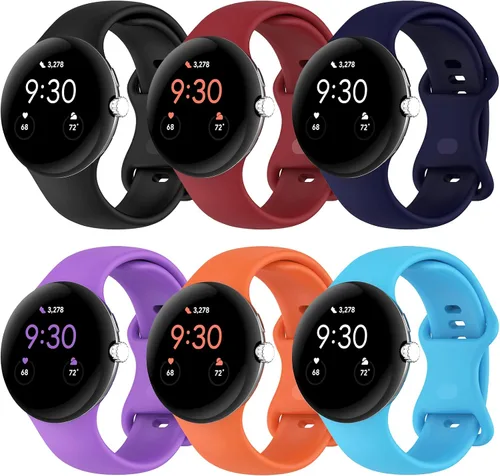 Vista 20 de Correa Compatible con Google Pixel Watch 1/2/3/4 (41mm), Pulsera de Reemplazo de Silicona Suave Deportiva para Google Pixel Watch 41mm Blanco