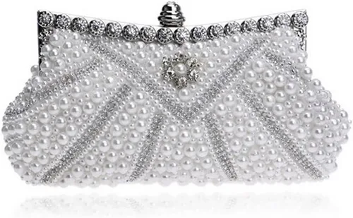 Vista 5 de DOUBAO - Bolsos de noche con diamantes de imitación para mujer, bolso de noche con diamantes de imitación, bolso de mano para boda y novia