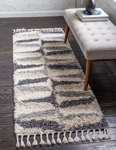 Vista 14 de Unique Loom Hygge Shag Collection - Alfombra moderna de inspiración marroquí, diseño geométrico, felpa y acogedora