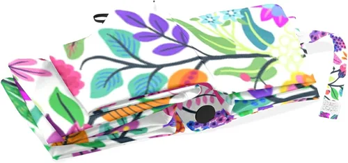 Vista 4 de Paraguas plegable auto abierto compacto sol lluvia paraguas flores flores colorido para mujeres hombres niños viaje sombrilla sol protección UV