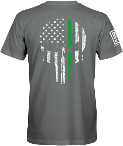 Vista 2 de American Flag Skull Service - Camiseta patriótica para hombre