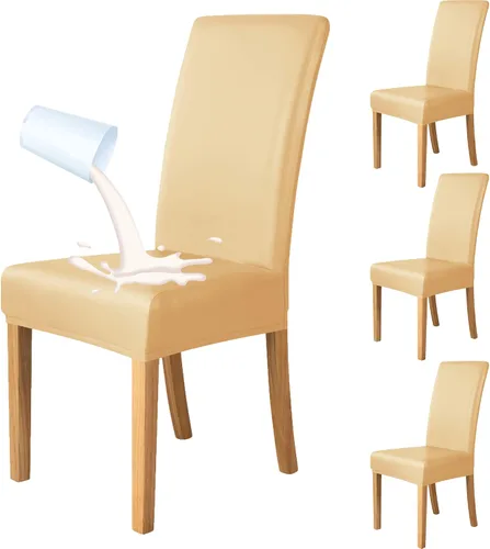 Vista 10 de Deisy Dee Fundas de cuero impermeables para sillas de comedor Parson (4, negro)