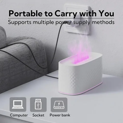 Vista 6 de Humidificador portátil pequeño con boquilla doble, humidificadores grandes de niebla fría, puertos de pulverización dobles, protección contra