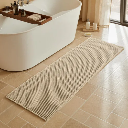 Vista 86 de Triohero Tapete de baño con diseño de gofre, tapete de baño pequeño y bohemio, antideslizante, lavable, ultra suave, súper absorbente, de secado