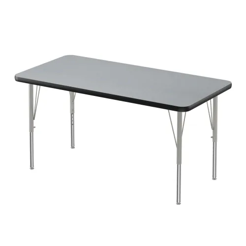 Vista 18 de Correll - Mesa rectangular de actividades para el aula de 30 x 60 pulgadas, altura ajustable (19-29 pulgadas), parte superior de granito gris, borde