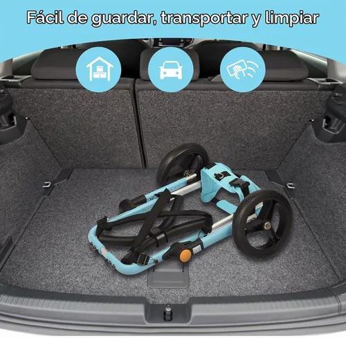 Vista 7 de TailWaggers Silla de ruedas para perros para patas traseras Ayuda de movilidad ajustable Ruedas todo terreno