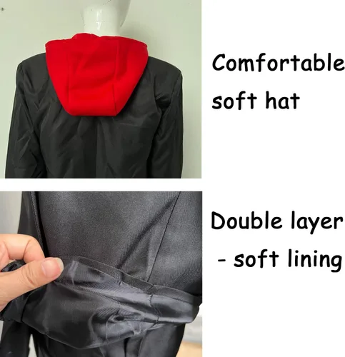 Vista 7 de Disfraz de anime japonés para cosplay, uniformes escolares, color negro-S, Negro-S