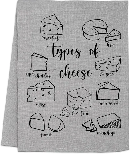 Vista 20 de Moonlight Makers Divertidas toallas de cocina con temática de queso, toallas decorativas hechas a mano de algodón, paño de té absorbente, regalos