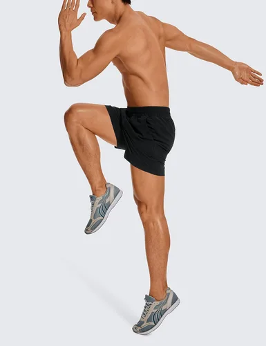 Vista 3 de CRZ YOGA Pantalones cortos de entrenamiento sin forro para hombre de 5 pulgadas, ligeros, de secado rápido, para correr, deportes, atletismo
