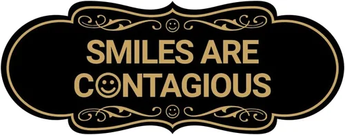 Vista 21 de Designer Smiles Are Contagious - Letrero (Negro) - Mediano