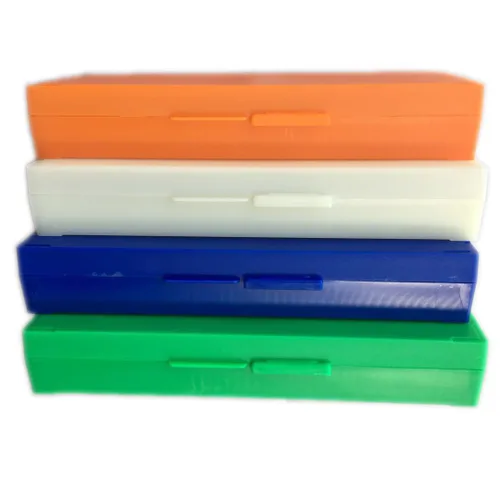 Vista 2 de Caja de microscopio deslizante de 50 lugares, azul, verde, naranja, blanco (paquete de 4)