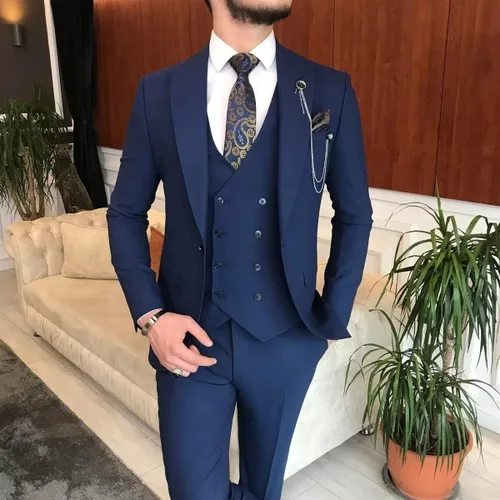 Vista 6 de Men Suits Slim Fit 3 Piece Suits for Men One Button Blazer Vest Pants Set Formal Business Wedding Prom Suits