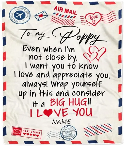 Vista 9 de Manta de forro polar personalizada con texto en inglés «To My Grandad» de Grandkids I Love You Hugs con texto en inglés «To My Grandad»