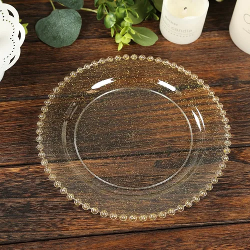 Vista 37 de Efavormart - Paquete de 10 platos de postre de plástico transparente rubor con borde de cuentas, platos redondos desechables para ensalada, 8