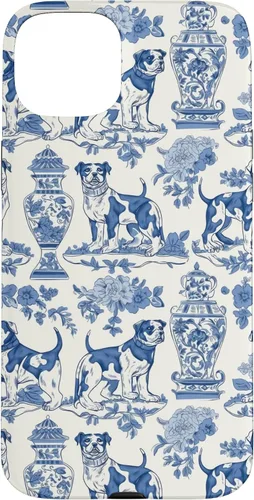 Vista 9 de Chinoiserie Dog Blue Toile Ginger Preppy Grandmillennial - Carcasa para iPhone 16