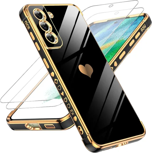 Vista 136 de LeYi Funda para Motorola-G 2025: Love Heart Plating Luxury, Negro