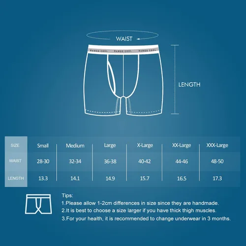 Vista 7 de BAMBOO COOL Men's Underwear Boxer Briefs 4 Pack Breathable Soft Underwear For Men