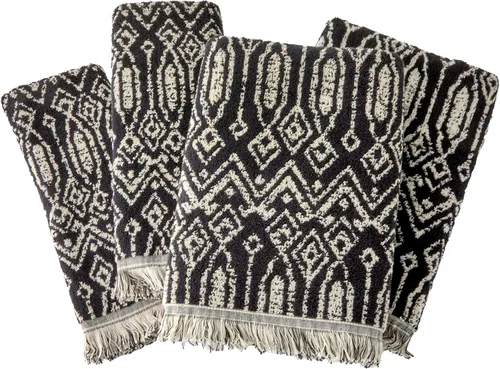 Vista 9 de SKL Home Amherst Medallion - Toalla de baño 100 % algodón, 600 GSM, suave y absorbente, reversible jacquard, negro