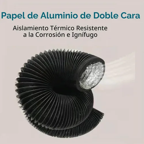 Vista 5 de Manguera de ventilación de secadora de 3 pulgadas, conducto de aire flexible ajustable de PVC de 9.84 pies, conducto de aire de cuatro capas