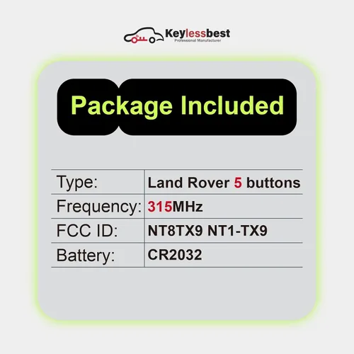 Vista 3 de Reemplazo para Land Rover LR2 Freelander 2019 2010 2011 2012 2 control remoto NT8TX9 5 botones 315MHz