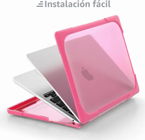Vista 8 de Batianda Funda resistente para MacBook Air de 15 pulgadas 2023-2026, rosa