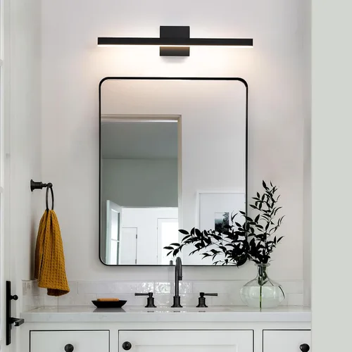 Vista 2 de KAISITE Luz de Baño Moderna Negra - Lámpara de Tocador LED Regulable de 5CCT de 24 Pulgadas para Espejo